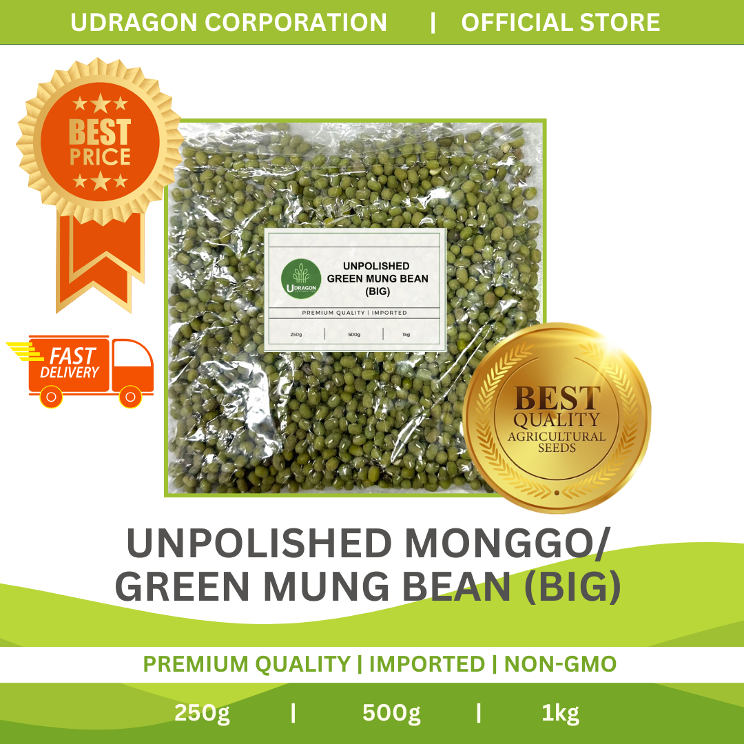 Unpolished Green Mung Beans Big/ Monggo Big - 250g, 500g, 1kg