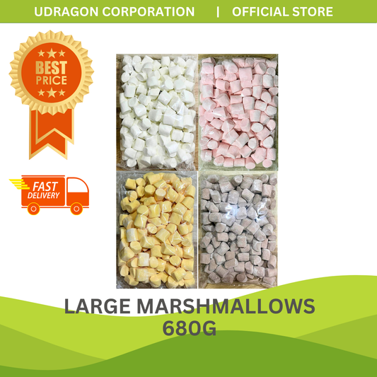 Large Marshmallows (Yellow, White, Pink, Brown)- 680G